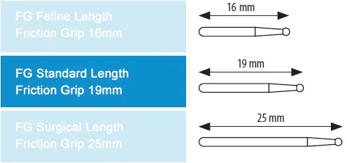 Dental Bur - Xcut Fissure Taper 703 - 19mm FG (standard length) - 5 pack