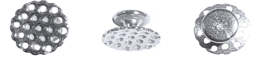Lingual Buttons Round Back with Holes - dia. 3.5 mm